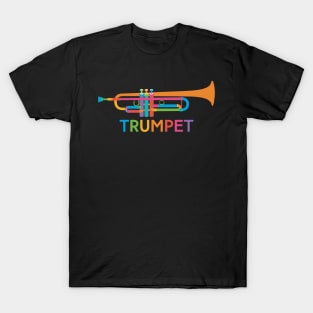 Vibrant Trumpet in Rainbow Colors T-Shirt